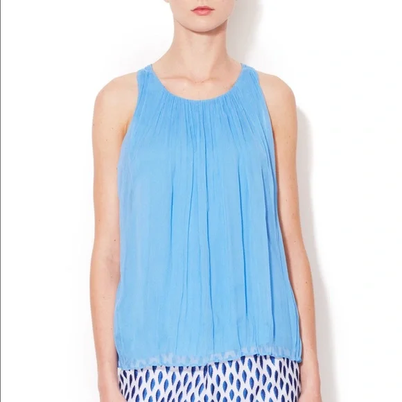 Alice + Olivia Crepe Pleated Tank Top - Picture 2 of 8